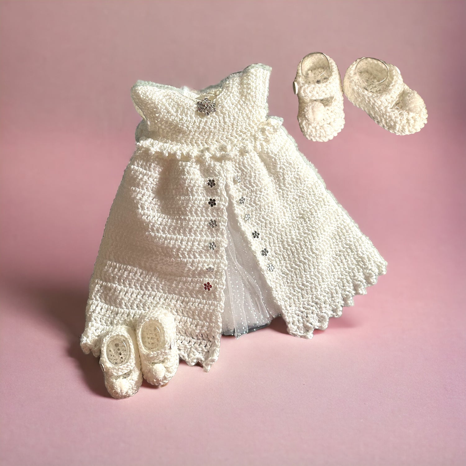 Heirloom Christening Gown and Mary Jane Style Booties