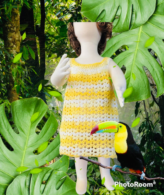 Yellow and White Toddler Dress