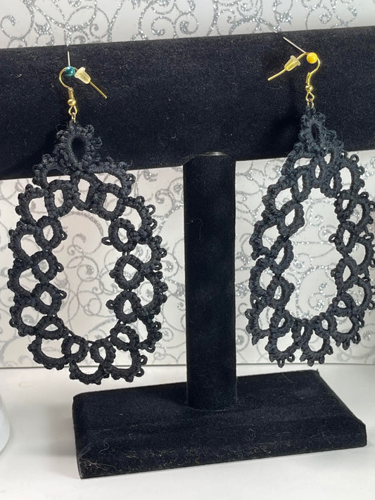 Tatted Tear Drop Earrings